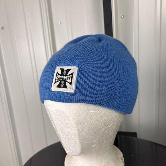 West Coast Choppers Blue Biker Beanie Made in USA Winter Hat - Picture 1 of 4